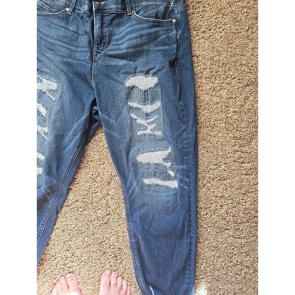 24R  Torrid Women Plus Size Blue Distressed Stretch Denim Jeans - Picture 6 of 12